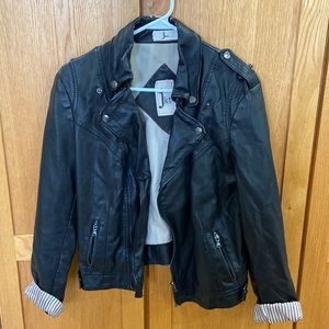 Anthropologie JKT Vegan Leather Jacket. Size L. Well worn, lots of wear left.